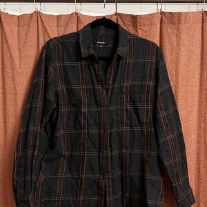 Madewell Black and Red Plaid Button Down Shirt